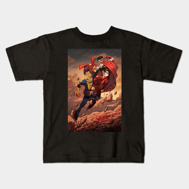 father vs son Kids T-Shirt by super villain